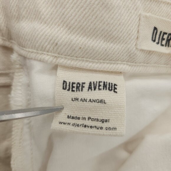 DJERF AVENUE Cream Relaxed Jeans Button Fly Organic Cotton Size 28 - Picture 8 of 9
